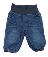 Tmavomodré podšité cuff rifle s úpletovým pasem Topomini