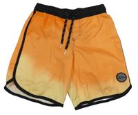 Oranžovo-žlté ombré plážové kraťasy Olaian