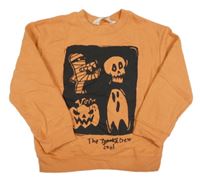 Tehlová mikina s halloweenským motívom H&M