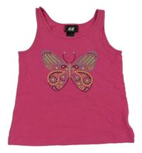 Fuchsiový top s motýlem H&M