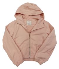 Růžová šusťáková jarní crop bunda s kapucí Primark