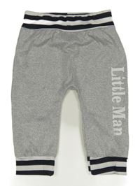 Sivé melírované ľahké tepláky s nápisom