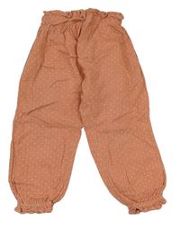 Broskvové puntíkaté lehké kalhoty George