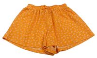 Pomerančové kvetované ľahké kraťasy Matalan