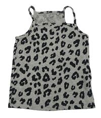 Sivo-čierny leopardí crop top Next