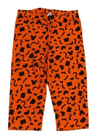 Červeno-čierne vzorované crop legíny Disney