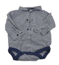 Tmavomodro-bílé kostičkované košilové body Next