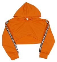 Oranžová crop mikina s kapucňou Shein