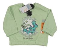 Nové - zelená mikina s příšerkami S.R.O. Primark