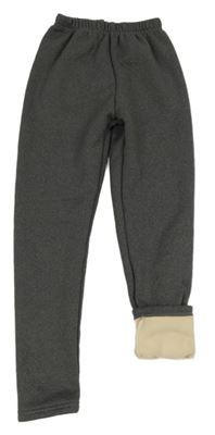 Šedé melírované thermo legíny 