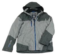 Sivo-tmavosivá šušťáková zimná funkčná bunda s kapucňou killtec