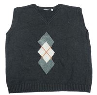 Tmavosivá crop vesta s károváním