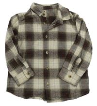 Smetanovo-vínová kostkovaná košile Matalan