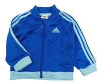 Modrá sportovní propínací mikina s logem Adidas