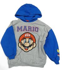 Sivo-modrá mikina s Mariem a kapucňou George