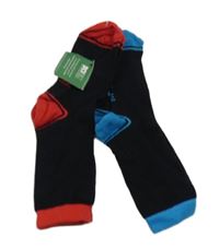 Nové - 2x ponožky - černo-červené + černo-modré 