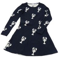 Tmavomodré úpletové šaty so štíry