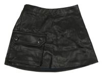 Čierna koženková sukňa s vreckom H&M