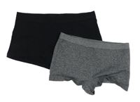 2x nohavičkové kalhotky - šedé + černé 