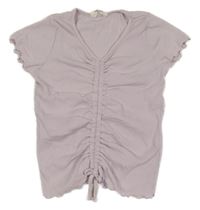 Lila rebrované tričko H&M