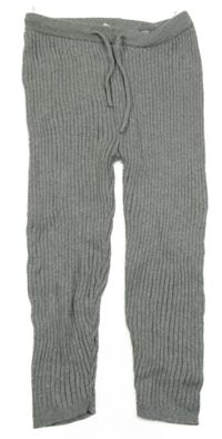 Sivé rebrované pletené tepláky H&M