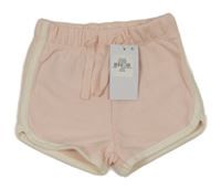Nové - světlerůžové teplákové kraťasy s bílým lemem Primark