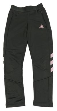Tmavošedé sportovní tepláky s logem Adidas