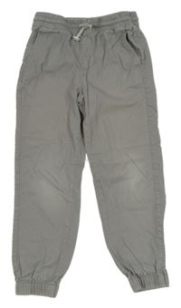 Sivé plátenné cuff nohavice H&M