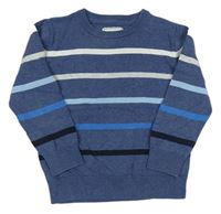 Modrý sveter s pruhmi C&A