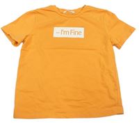 Oranžové tričko s nápisom Shein