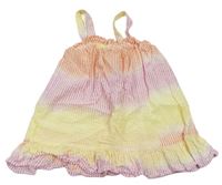 Bílo-růžovo-žluté pruhované krepové ombré šaty George