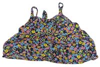 Čierny kvetovaný crop top Next