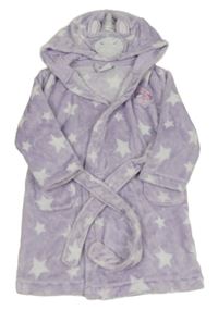 Lila plyšový župan s hvězdami a kapucí - jednorožec George