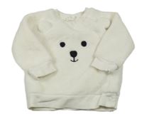 Biela plyšová mikina s ňufáčikom  H&M