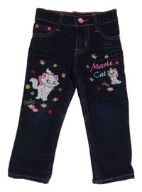 Tmavomodré skinny rifle s Kočičkou Marií 