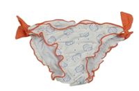 Bielo-modro-oranžové plavkové nohavičky s mušlemi