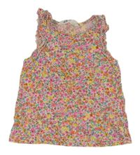 Bielo-farebný kvetovaný top H&M