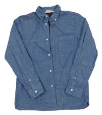 Modrá bodkovaná á košeľa H&M