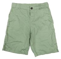 Světlezelené plátěné chino kraťasy H&M