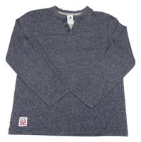 Tmavomodré melírované tričko H&M