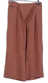 Dámské starorůžové culottes kalhoty s páskem Primark