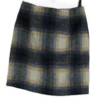 Nové - Dámská tmavomodro-béžová kostkovaná flaušová sukně Beloved 