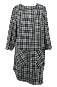 Dámske čierno-sivé kockované šaty Primark