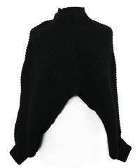 Dámske čierne svetrové crop pončo Shein