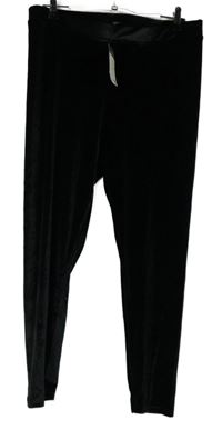 Nové - Dámské černé sametové legíny Primark 