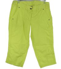 Dámské limetkové plátěné capri kalhoty Up2Fashion 