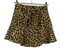 Dámska čierno-béžová vzorovaná sukňa s opaskom Zara