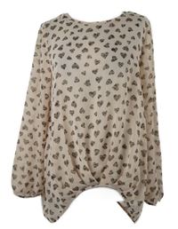 Dámska svetloružová srdiečkovaná šifónová blúzka Papaya