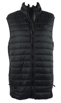 Pánská černá šusťáková zateplená vesta 4F
