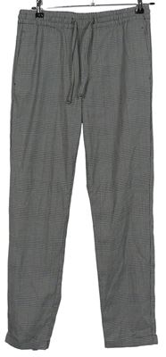 Pánske čierno-béžové vzorované teplákové nohavice H&M